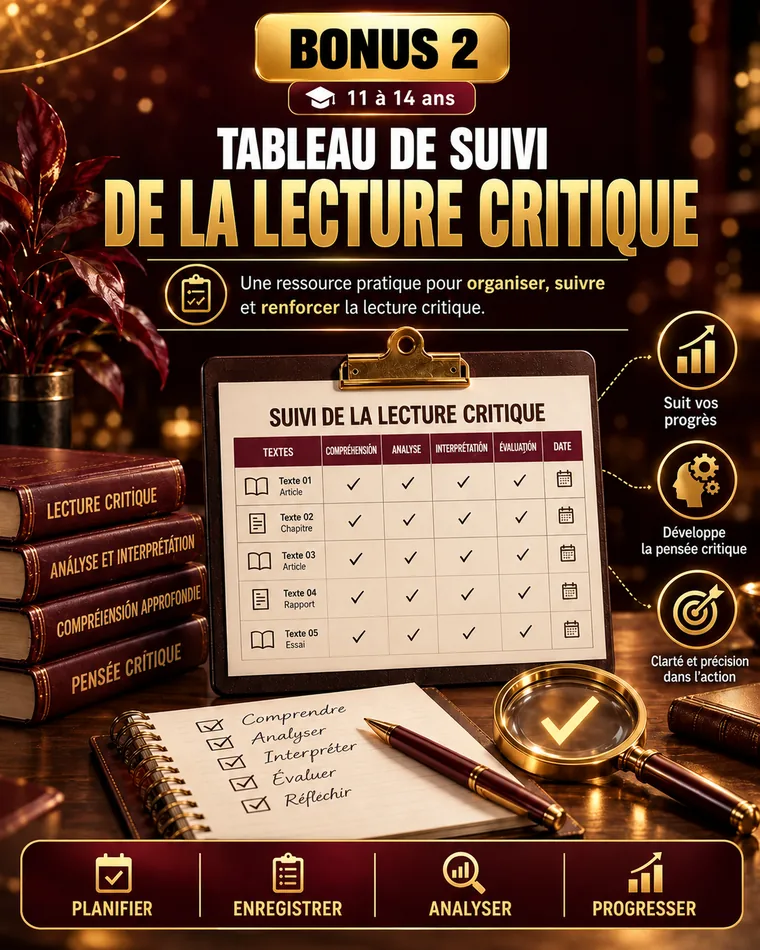 Bonus 2 — 11 à 14 ans